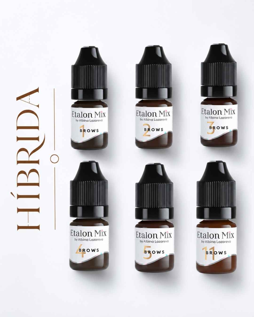 Collezione Ibrida Etalon Mix con pigmenti per sopracciglia 1, 2, 3, 4, 5 e 11