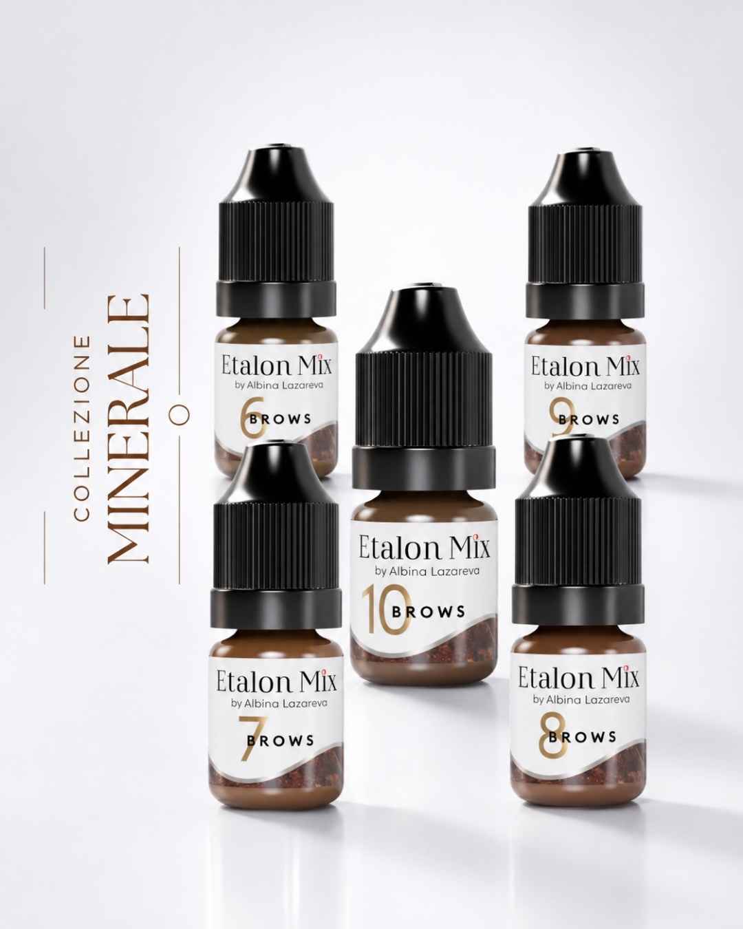 Collezione Minerale Etalon Mix con pigmenti per sopracciglia 6, 7, 8, 9 e 10