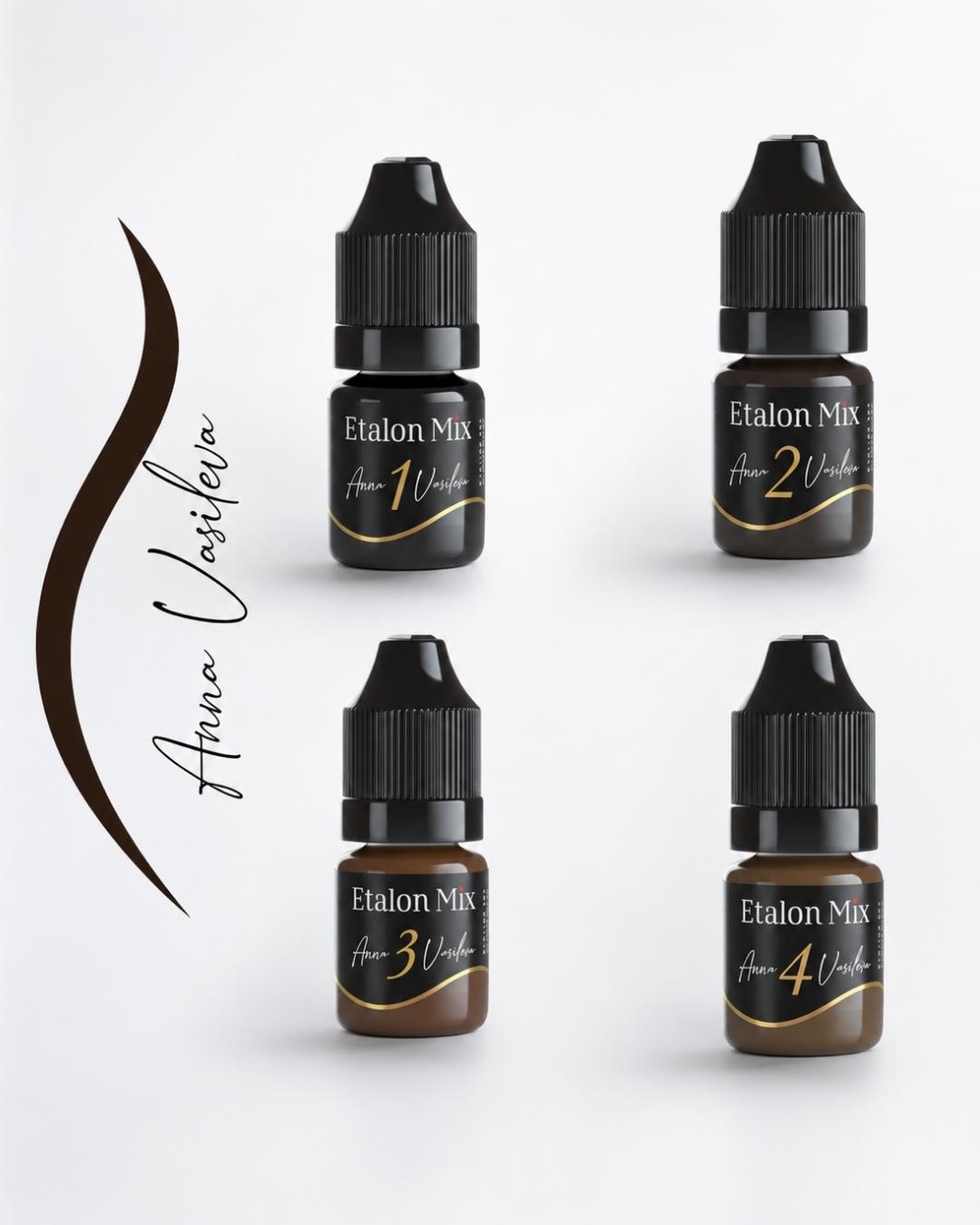 Pigmenti Etalon Mix occhi by Anna Vasileva nelle tonalità Midnight, Opal, Amber e Gold