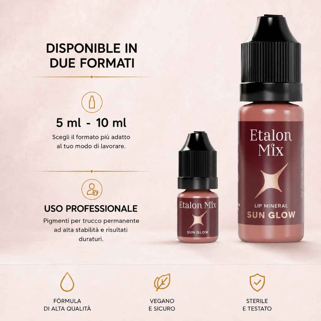 Etalon Mix Favor Sun Glow pigmento rojo cálido para labios PMU