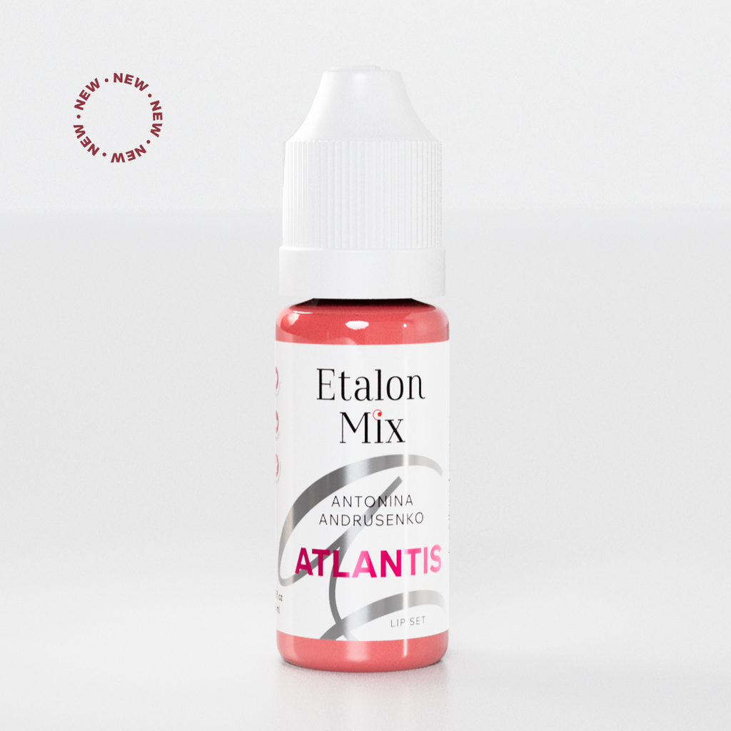 Etalon Mix Light Series Set – dettaglio palette labbra: rosa-beige, rosa, rosso, bordeaux e rosso-marrone per labbra PMU